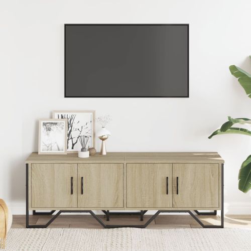 Meuble TV chêne sonoma 122x34x41 cm bois d'ingénierie - Photo n°3; ?>