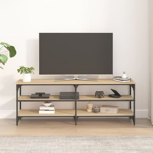 Meuble TV chêne sonoma 140x30x50 cm bois d'ingénierie - Photo n°3; ?>