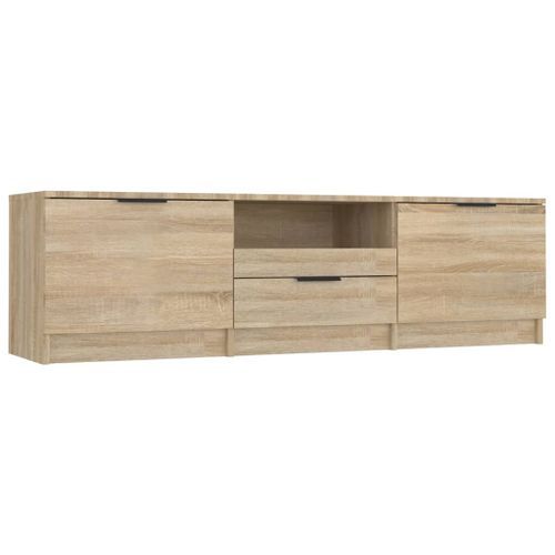 Meuble TV chêne sonoma 140x35x40 cm bois d'ingénierie - Photo n°2; ?>