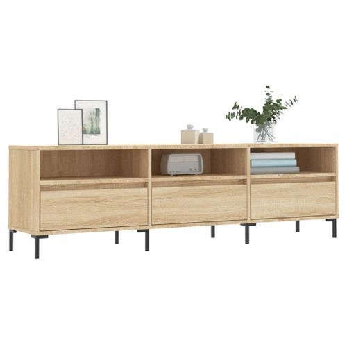 Meuble TV chêne sonoma 150x30x44,5 cm bois d'ingénierie - Photo n°3; ?>