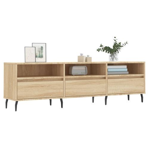 Meuble TV chêne sonoma 150x30x44,5 cm bois d'ingénierie - Photo n°3; ?>