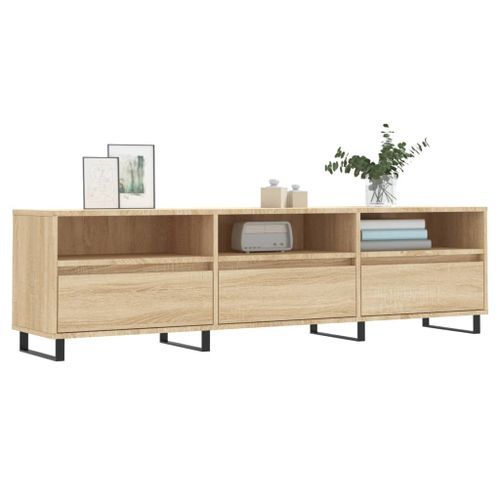 Meuble TV chêne sonoma 150x30x44,5 cm bois d'ingénierie - Photo n°3; ?>