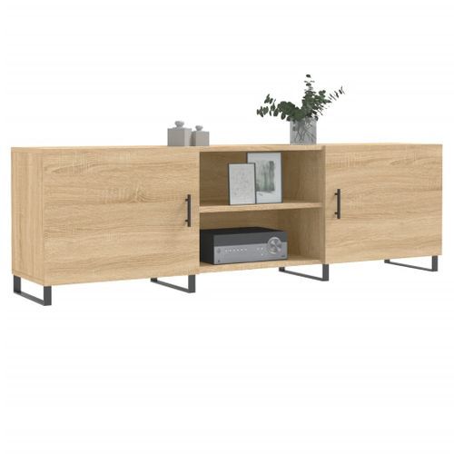 Meuble TV chêne sonoma 150x30x50 cm bois d'ingénierie - Photo n°3; ?>