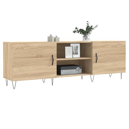 Meuble TV chêne sonoma 150x30x50 cm bois d'ingénierie - Photo n°3; ?>