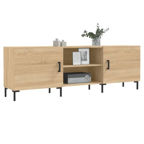 Meuble TV chêne sonoma 150x30x50 cm bois d'ingénierie - Photo n°3; ?>