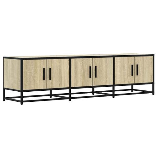 Meuble TV chêne sonoma 150x35x41 cm bois d'ingénierie et métal - Photo n°2; ?>