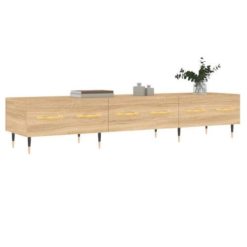 Meuble TV chêne sonoma 150x36x30 cm bois d'ingénierie - Photo n°3; ?>