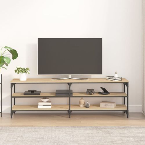 Meuble TV chêne sonoma 160x30x50 cm bois d'ingénierie - Photo n°3; ?>