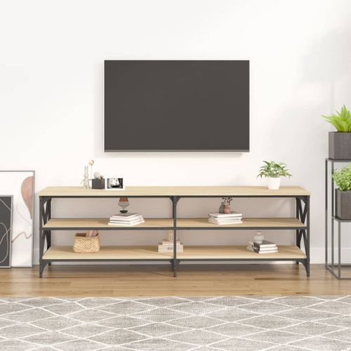 Meuble TV chêne sonoma 160x40x50 cm bois d'ingénierie - Photo n°3; ?>