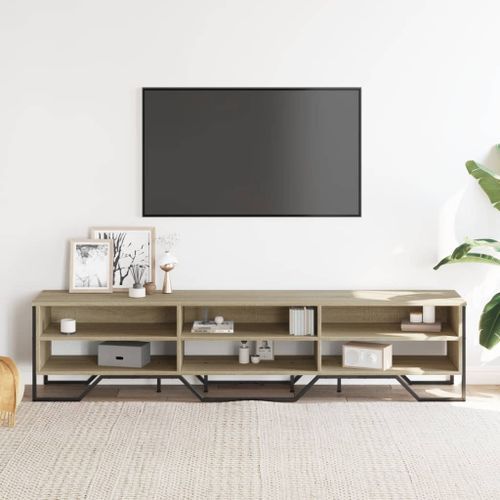 Meuble TV chêne sonoma 180x34x41 cm bois d'ingénierie - Photo n°3; ?>