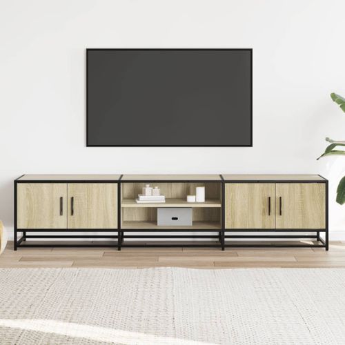 Meuble TV chêne sonoma 180x35x41 cm bois d'ingénierie - Photo n°3; ?>