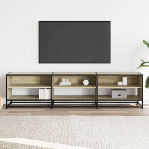 Meuble TV chêne sonoma 180x40x46 cm bois d'ingénierie - Photo n°3; ?>