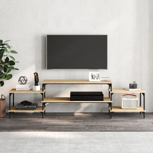 Meuble TV chêne sonoma 197x35x52 cm bois d'ingénierie - Photo n°3; ?>