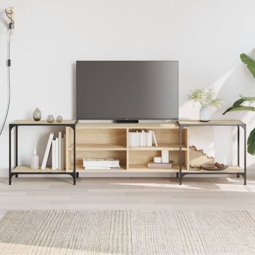 Meuble TV chêne sonoma 203x37x50 cm bois d'ingénierie - Photo n°2; ?>