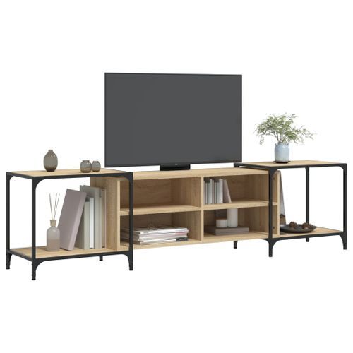 Meuble TV chêne sonoma 203x37x50 cm bois d'ingénierie - Photo n°3; ?>