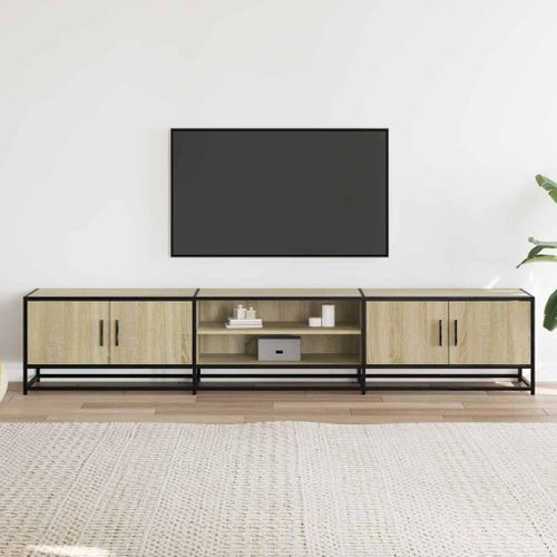 Meuble TV chêne sonoma 210x35x41 cm bois d'ingénierie - Photo n°3; ?>