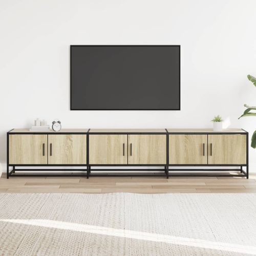 Meuble TV chêne sonoma 210x35x41 cm bois d'ingénierie - Photo n°3; ?>