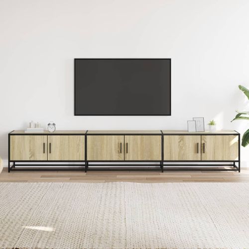 Meuble TV chêne sonoma 240x35x41 cm bois d'ingénierie - Photo n°3; ?>