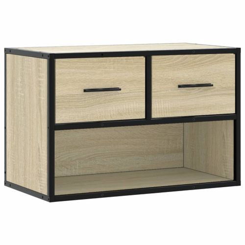 Meuble TV chêne sonoma 60x31x39,5 cm bois d'ingénierie et métal - Photo n°2; ?>