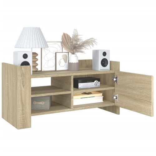 Meuble TV chêne sonoma 80x35x40 cm bois d'ingénierie - Photo n°3; ?>