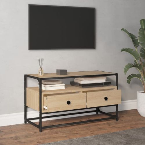 Meuble TV chêne sonoma 80x35x45 cm bois d'ingénierie - Photo n°3; ?>