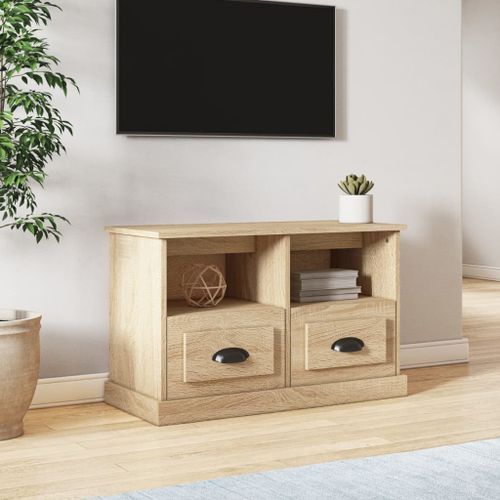 Meuble TV chêne sonoma 80x35x50 cm bois d'ingénierie - Photo n°2; ?>