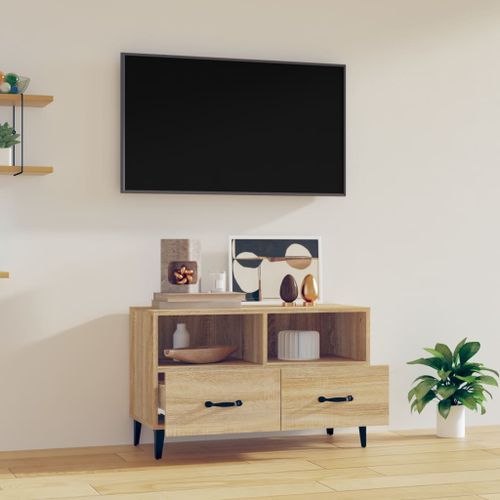 Meuble TV Chêne sonoma 80x36x50 cm Bois d'ingénierie - Photo n°3; ?>