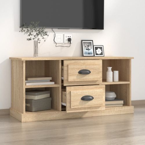 Meuble TV chêne sonoma 99,5x35,5x48 cm bois d'ingénierie - Photo n°3; ?>