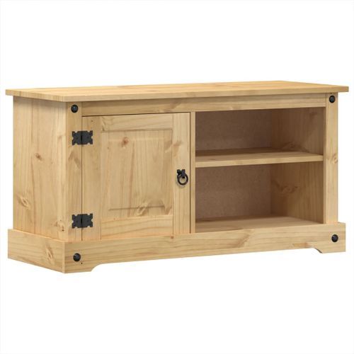 Meuble TV Corona 100x37x52 cm bois de pin massif - Photo n°2; ?>