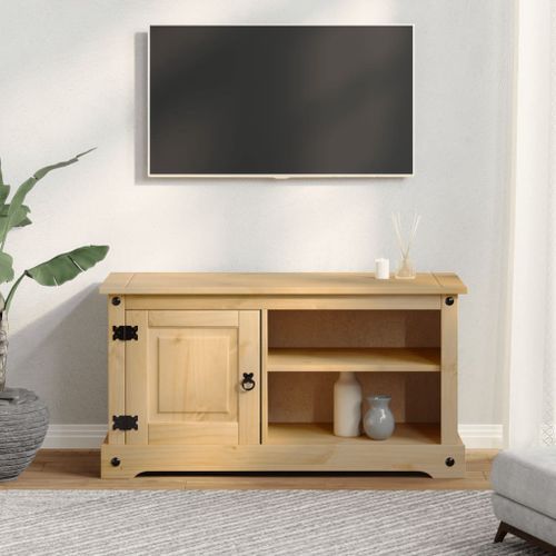 Meuble TV Corona 100x37x52 cm bois de pin massif - Photo n°3; ?>