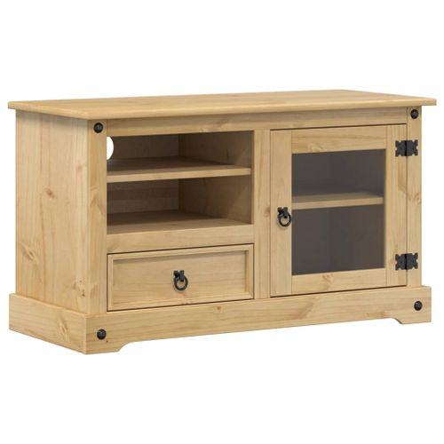 Meuble TV Corona 100x45x58 cm bois de pin massif - Photo n°2; ?>