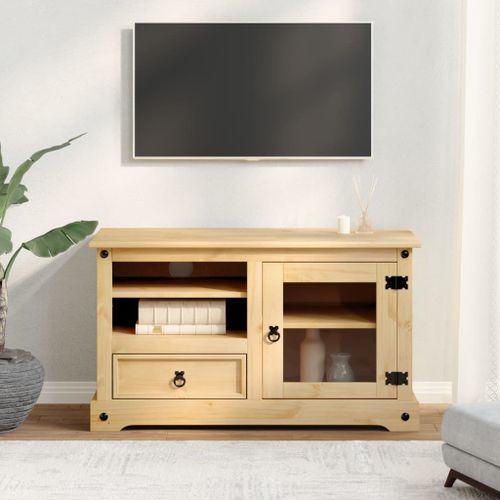 Meuble TV Corona 100x45x58 cm bois de pin massif - Photo n°3; ?>