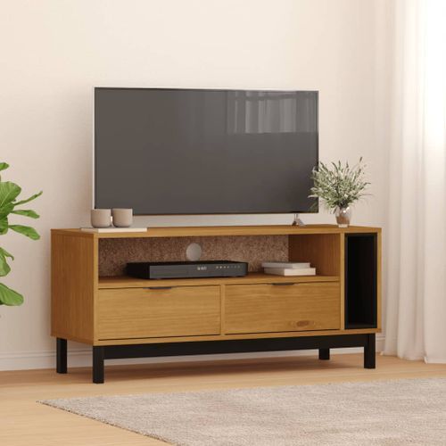 Meuble TV FLAM 110x40x50 cm bois massif de pin - Photo n°2; ?>