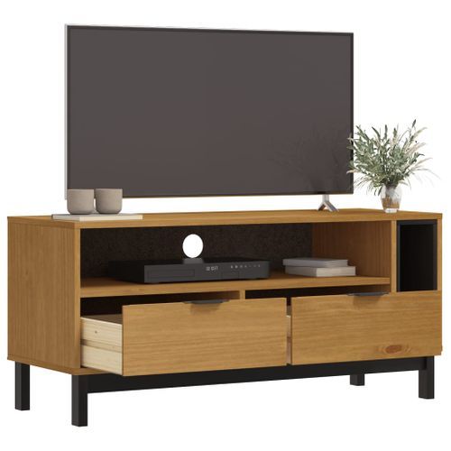 Meuble TV FLAM 110x40x50 cm bois massif de pin - Photo n°3; ?>