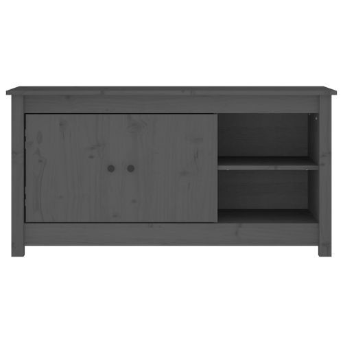 Meuble TV Gris 103x36,5x52 cm Bois de pin massif - Photo n°3; ?>