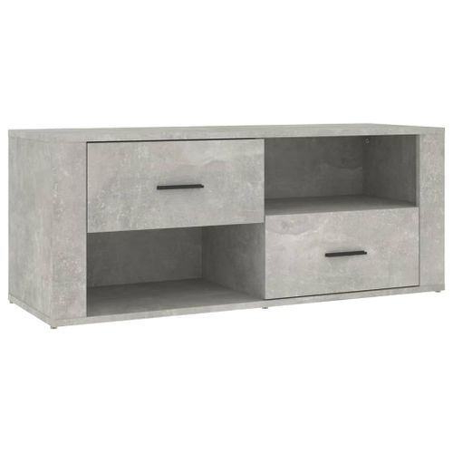 Meuble TV Gris béton 100x35x40 cm Bois d'ingénierie - Photo n°2; ?>