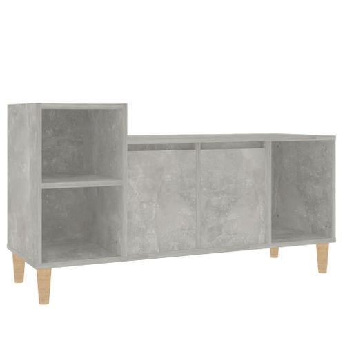 Meuble TV Gris béton 100x35x55 cm Bois d'ingénierie - Photo n°2; ?>