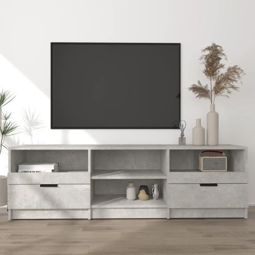 Meuble TV Gris béton 150x33,5x45 cm Bois d'ingénierie - Photo n°2; ?>