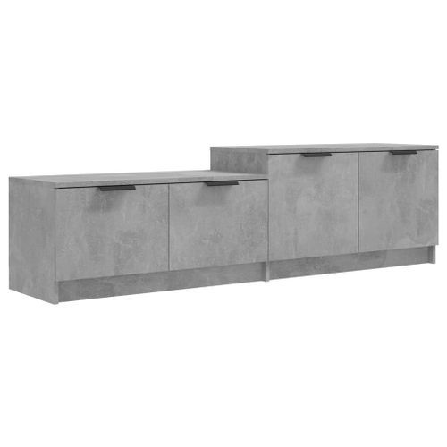 Meuble TV Gris béton 158,5x36x45 cm Bois d'ingénierie - Photo n°2; ?>