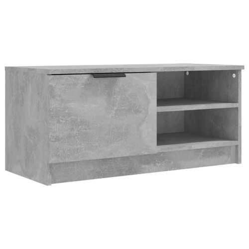 Meuble TV Gris béton 80x35x36,5 cm Bois d'ingénierie - Photo n°2; ?>