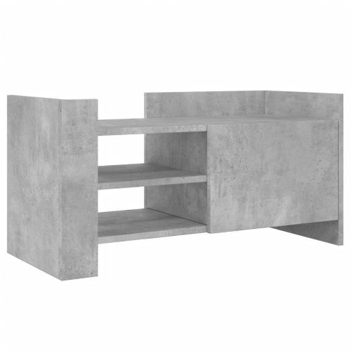 Meuble TV gris béton 80x35x40 cm bois d'ingénierie - Photo n°2; ?>