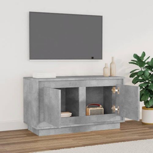 Meuble TV gris béton 80x35x45 cm bois d'ingénierie - Photo n°3; ?>