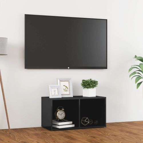 Meuble TV Gris brillant 72x35x36,5 cm - Photo n°2; ?>