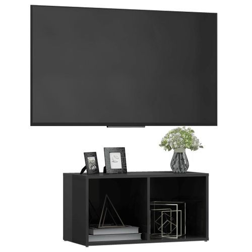 Meuble TV Gris brillant 72x35x36,5 cm - Photo n°3; ?>