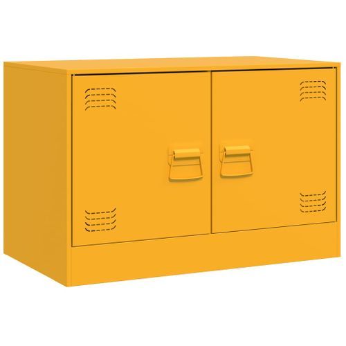 Meuble TV jaune moutarde 67x39x44 cm acier - Photo n°2; ?>