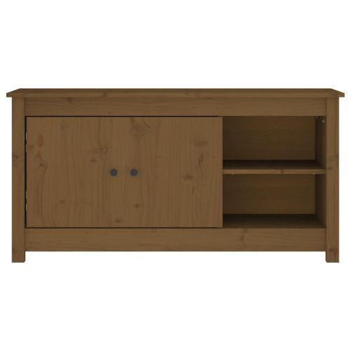 Meuble TV Marron miel 103x36,5x52 cm Bois de pin massif - Photo n°3; ?>