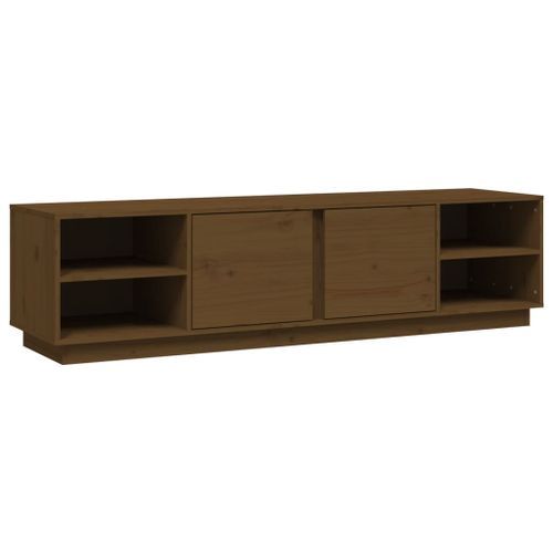 Meuble TV Marron miel 156x40x40 cm Bois de pin massif - Photo n°2; ?>