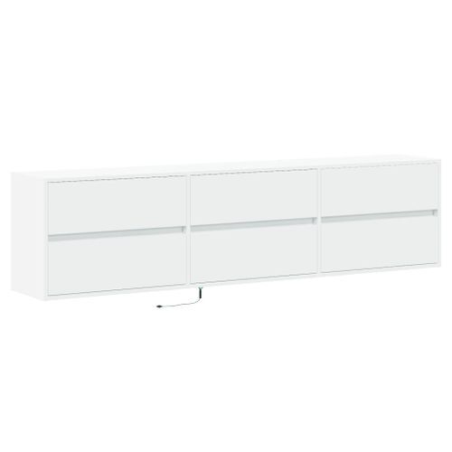 Meuble TV mural avec LED blanc 180x31x45 cm - Photo n°3; ?>