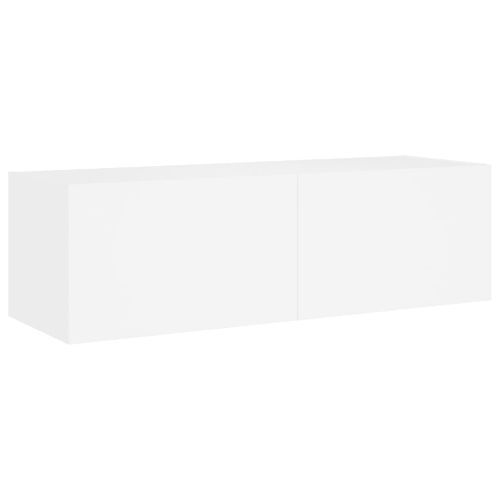 Meuble TV mural avec lumières LED blanc 100x35x31 cm - Photo n°3; ?>