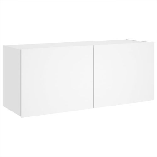 Meuble TV mural avec lumières LED blanc 100x35x41 cm - Photo n°3; ?>